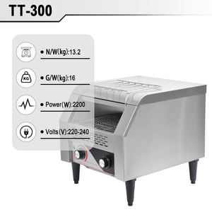 <span class=keywords><strong>Grille</strong></span>-<span class=keywords><strong>pain</strong></span> électrique commercial à bande transporteuse JIEYI TT-300 220V en acier inoxydable pour restaurant, boulangerie, sandwicherie, 2200W, 300 pièces/heure, 1 - Product Image 3