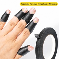 Ruban adhésif noir anti-noircissement pour nail art, protection UV, protection des cuticules, ruban de masquage, déchirable à la main, ruban pour manucure gel