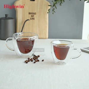 HIGHWIN Tazza da <span class=keywords><strong>Caffè</strong></span> a Forma di <span class=keywords><strong>Cuore</strong></span> in Vetro Borosilicato a Doppia Parete Termoisolante 180ml 240ml - Product Image 3