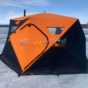 Tente de pêche sur glace d'hiver, abri thermique isolé, camping en plein air, sauna pop-up en forme de cube, fabriqué en tissu Oxford - Product Image 4