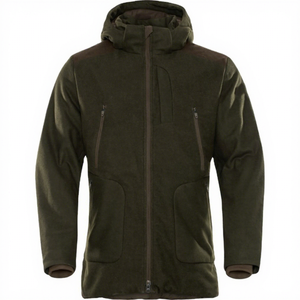 เสื้อแจ็คเก็ตทหารยุทธวิธีแบบมีฮู้ดสำหรับผู้ชาย  สำหรับกิจกรรมกลางแจ้งในฤดูหนาว ทำจากผ้าขนสัตว์ 100% ระบายอากาศได้ดี มีกระเป๋าซิป  โลโก้สั่งทำได้  ใช้งานได้หลากหลาย เหมาะสำหรับการล่าสัตว์ - Product Image 1