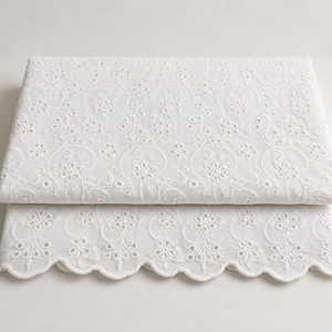 Tela de encaje bordado con ojales de algodón voile suizo para vestidos de niñas - Product Image 2