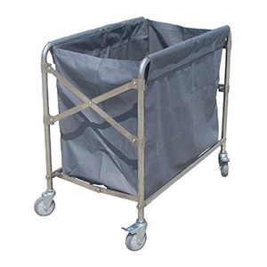 China Fabriek Hotel Metalen Zware Grote Wasserette Commerciële Vuile Rvs Linnen Winkelwagen <span class=keywords><strong>Trolley</strong></span> Met Wielen - Product Image 5