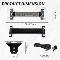 Vente en gros : Feux stroboscopiques LED 2-en-1 pour voiture, 40 LED, blanc et jaune, avec ventouses de fixation sur pare-brise