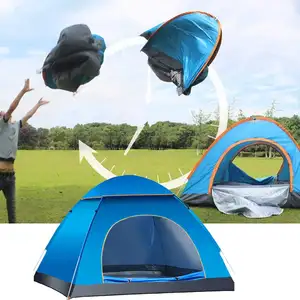 Outdoor Camping Folding Automatic Tent 3-4 People Beach Easy Speed Open Double Pop Up Family Travel Tent