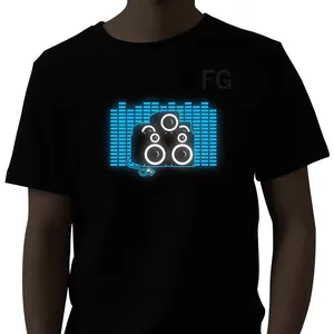 2018 heißer Verkauf Cool leuchten LED T-Shirt Musik steuerung Beleuchtung LED T-Shirt