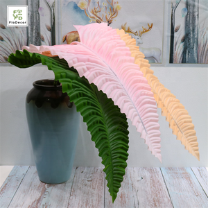 Abanico Artificial con hojas de palmera, planta <span class=keywords><strong>Tropical</strong></span> con tacto Real, decoración para el hogar y la boda, arreglo floral - Product Image 3
