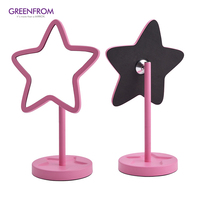 Miroir de bureau HD rose en forme d'étoile mignon miroir de table de maquillage debout avec plateau