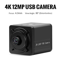 5600 12MP IMX577 4.3mm 80 °   Kamera USB Visi Mesin Pengenal Wajah HD 4K Tanpa Distorsi untuk Windows Android Linux Raspberry Pi