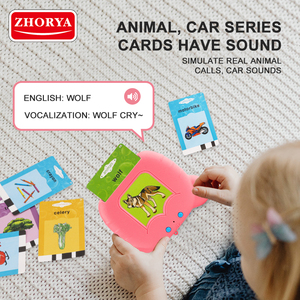 Zhorya mầm non học tập Montessori đồ chơi đọc sách trò chơi máy học tập với 112pcs THẺ FLASH - Product Image 4