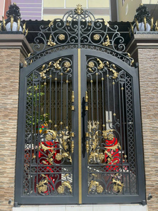Puerta de Acero Forjado de Estilo Francés Arquitectónico con Recubrimiento en Polvo y Servicio de Soporte de Alta Calidad - Product Image 4