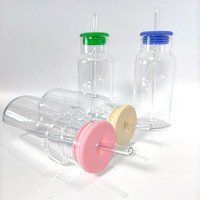 Bouteilles et Tasses en Verre Transparent de Haute Qualité pour Boissons, avec Couvercle en Silicone et Paille, Idéales pour Café, Thé et Autres Boissons – Vente en Gros