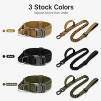 Ensemble collier et laisse tactique robuste pour chien avec amortisseur de chocs et boucle à dégagement rapide pour grands chiens – Vente en gros