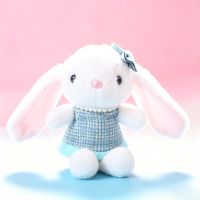 Porte-clés Lapin en Peluche Adorable avec Robe Mignonne, Poupée Lapin en Peluche, Breloque de Sac, Pendentif Animal en Peluche pour Décoration de Sac, Cadeau