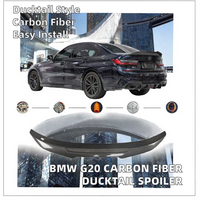 Aileron de coffre arrière en fibre de carbone style PSM pour BMW Série 3 G20 330i 340i, type bec de canard