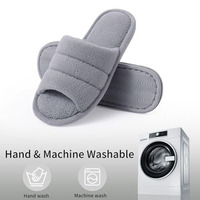 Chaussons d'intérieur unisexes en fourrure à bout ouvert, doux, respirants, en mousse à mémoire de forme, à enfiler