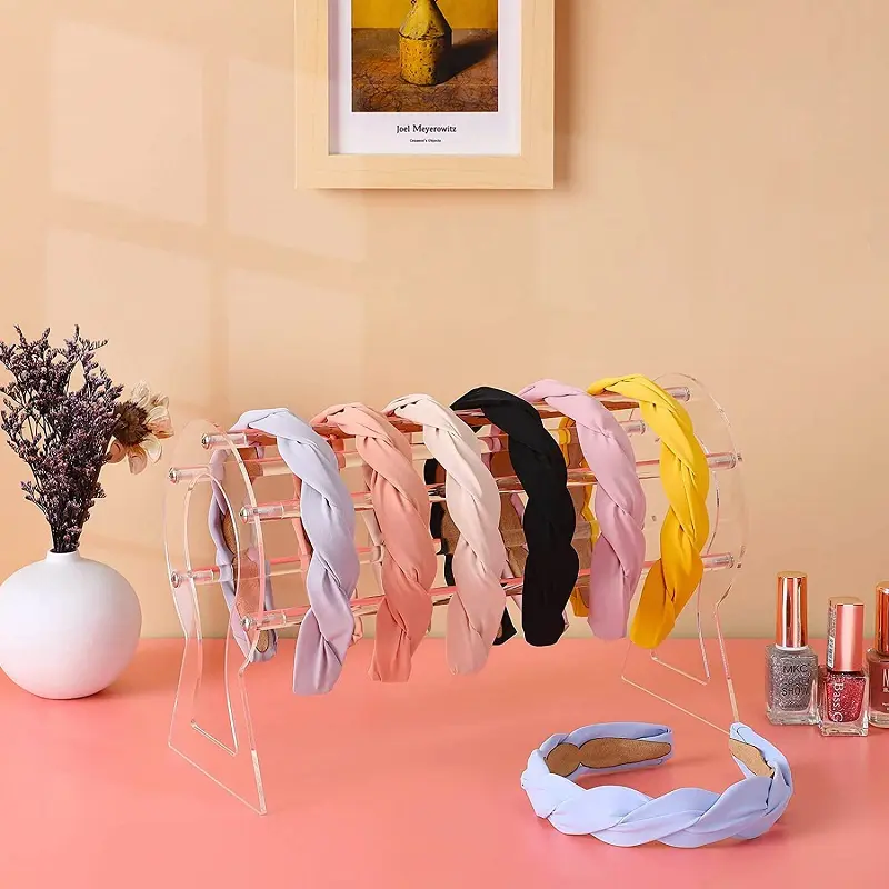 Acrylic Headband Holder Clear Headband Organizer Hair Hoop Display Stand Hairbands Rack Holder Hairband Storage Holder