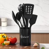 11 pièces ménage cuisine Silicone ustensiles de cuisine ensemble poêle antiadhésive spécial spatule de cuisson PP cuisson ustensiles de cuisine stockage sûr