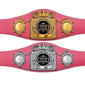 Cinturones de campeonato de boxeo personalizados, cinturón de campeonato de lucha libre con emblema de águila, oro, plata, cuero PU, unisex, título de artes marciales - Product Image 1