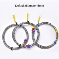 Termokopel Permukaan Tipe K, Kabel Berpelindung Kepang 1-5m Panjang Sesuai Pesanan untuk Peralatan Pemanas Pengontrol Suhu