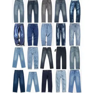 Celana Jin pria desain mode Kedua harga rendah pabrik jean denim untuk stok grosir