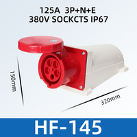 Prise électrique industrielle HFE 3P+N+E 380V 400V 415V 125A 5P 5 broches 125 ampères 5 pôles, connecteurs de prise industrielle à montage en surface