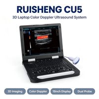 Échographe Doppler Couleur Portable 3D CU5 avec Écran LCD 15 Pouces et Double Sonde pour Abdomen, Cardiaque, Obstétrique/Gynécologie