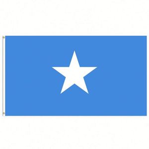 ธงโซมาเลียขนาด 3x5 ฟุต ทำจากโพลีเอสเตอร์ พร้อมห่วงทองเหลืองสองวง ชั้นเดียว สำหรับแขวนตกแต่งภายนอกและภายในอาคาร - Product Image 1