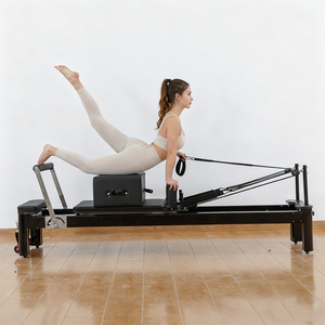 Reformer <span class=keywords><strong>de</strong></span> Pilates professionnel en aluminium avec barre <span class=keywords><strong>de</strong></span> poussée à 7 positions, adapté à l'entraînement quotidien et en studio - Product Image 5