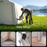 Tente de camping gonflable en PVC avec colonnes d'air, tissu Oxford 300D, UPF30+, imperméable, 4 saisons, grand espace, multi-fenêtres