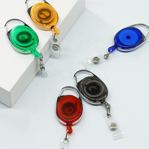 DEYIKEY circulaire 34mm <span class=keywords><strong>extensible</strong></span> 600mm <span class=keywords><strong>porte</strong></span>-<span class=keywords><strong>badge</strong></span>, insigne en forme de défilement, cadeau accessoire d'infirmière YOYO Transparent - Product Image 1