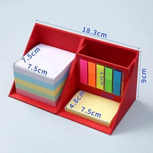 Custom PET <b>Sticky</b> <b>Notes</b> Cube Set with Rotating Foldable Dispenser and Pen Holder Promotional Desk Organizer with Logo - Product Image 4