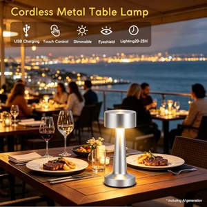 Lámpara de Mesa LED USB de Diseño Moderno con Interruptor Táctil, Lámparas de Noche Recargables y a Pilas para Restaurantes y Hoteles - Product Image 2