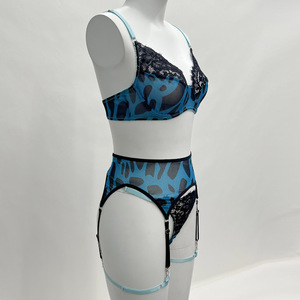 Fashionable 3D Fabric Sexy Bra Set Comfortable Slim Gathering Steel Ring Polyester Mesh Underwear Embroidery Lace Decorations - Product Image 5