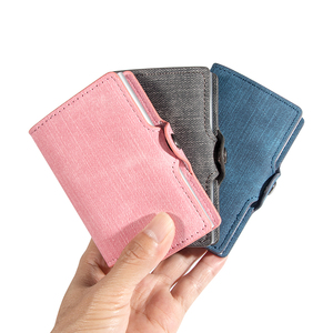 Portefeuille de cartes de crédit RFID en cuir PU denim tendance Casekey CA03 2024 avec capacité pour 4 à 6 cartes, unisexe - Product Image 2
