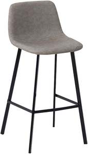 Modern Vintage Faux <b>Leather</b> <b>Bar</b> <b>Stool</b> Curved Back Matte Black Metal Legs Counter Chair for Home <b>Bar</b> Restaurant Hotel Apartment - Product Image 3