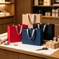 Sacs en papier personnalisés avec poignées noires et blanches, de luxe, avec votre propre logo, pour vêtements, chaussures, cadeaux, sacs en papier avec poignées, sacs bruns