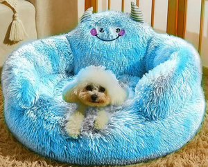 Großhandel Hochwertige Zwinger Slip Fluffy Sofa Couch Bett Cartoon Tier Design Haustier Weiche Plüsch Wärme Luxus Haustier Hunde bett für Haustier - Product Image 2
