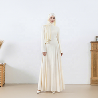 Robe maxi ample à manches larges et col rond pour femmes musulmanes, style classique et sobre, couleurs personnalisables, robe Abaya