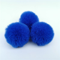 Faux lapin fausse fourrure pompons 3.5cm artificielle en peluche moelleux pompon boules pour porte-clés chapeaux téléphone breloques bricolage fournitures de couture