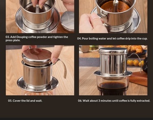 Filtre à café vietnamien Phin en acier inoxydable robuste, réutilisable, pour une infusion manuelle authentique à dégoulinement lent - Product Image 6