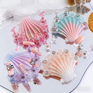 Soporte magnético transparente para exhibición de uñas postizas Aurora Shell, expositor de puntas de uñas largas, estante de exhibición para uñas a presión. - Product Image 1