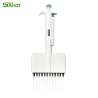 Pipette manuelle semi-stérilisée multi-canaux Sunhot TopPette en plastique, 8/12 canaux, en promotion