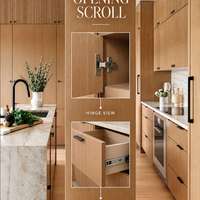 Cuisine Japandi de Luxe : Armoires en Bois Chaud à Fronts Plats, Ensemble de Cuisine Intégré Sur Mesure pour Projet de Rénovation de Maison Moderne