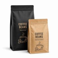 Sachet souple personnalisé imprimé pour grains de café, refermable, en plastique de qualité alimentaire, avec valve et fermeture éclair