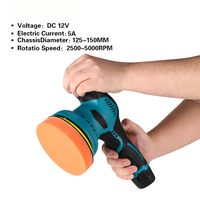 Polisseuse orbitale sans fil rechargeable pour voiture, mini-polisseuse automobile pour l'élimination des rayures, l'application de cire et la protection de la peinture