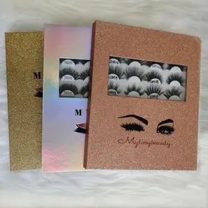 Mytingbeauty Creat Your Own Mink Lashes Eyelash Packagingカスタムラベル空のラッシュブック