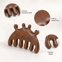 Peigne de massage du cuir chevelu en bois, outil de massage Gua Sha pour la tête, peigne manuel pour les méridiens du cuir chevelu, du cou, du dos et du corps, pour la relaxation