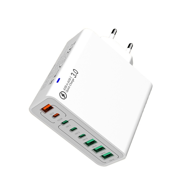 Type C USB Charger Multiple 8 Ports High Speed Fast Quick Charging for 15 Xiaomi PD Mobile Cell Phone Wall Charger