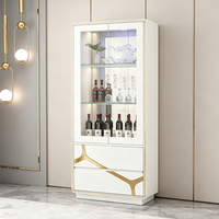 Vitrina de Madera Blanca para Vino, Mueble de Salón, Almacenamiento, Exhibición, Estante para Botellas, Aparador, Muebles Modernos de Lujo para el Hogar